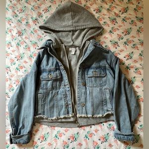 Forever 21 Hoodie Blue Jean Jacket